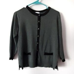 Susina Black Gray Cardigan Small